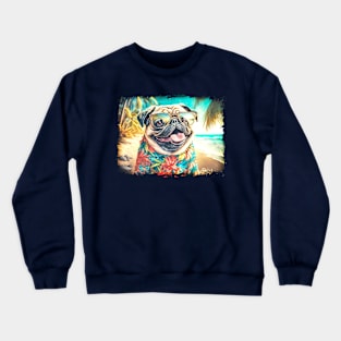 Beach Pug Crewneck Sweatshirt